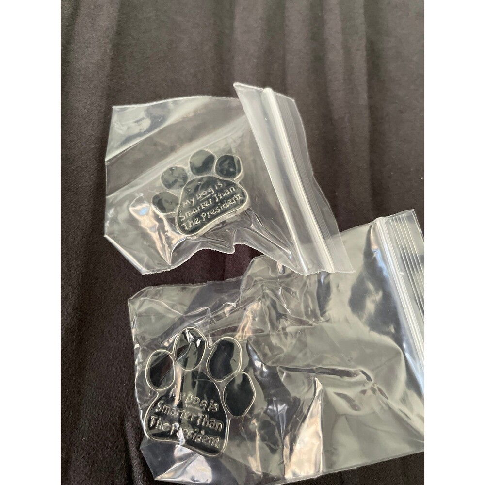 My Dog is Smarter than the President enamel pins 2ct Paw print New